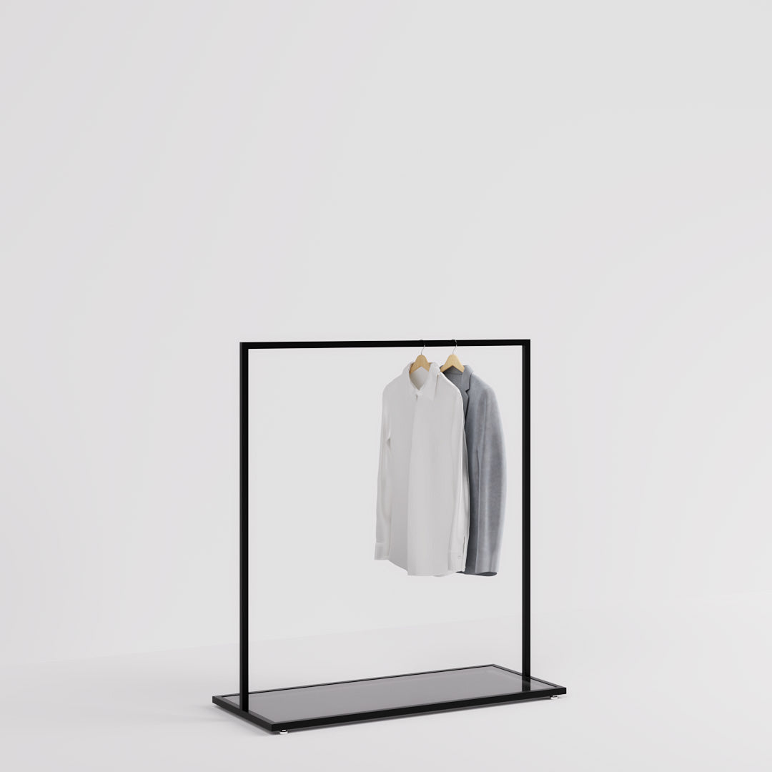 Clothing Rail Como black, W 120, 3 heights