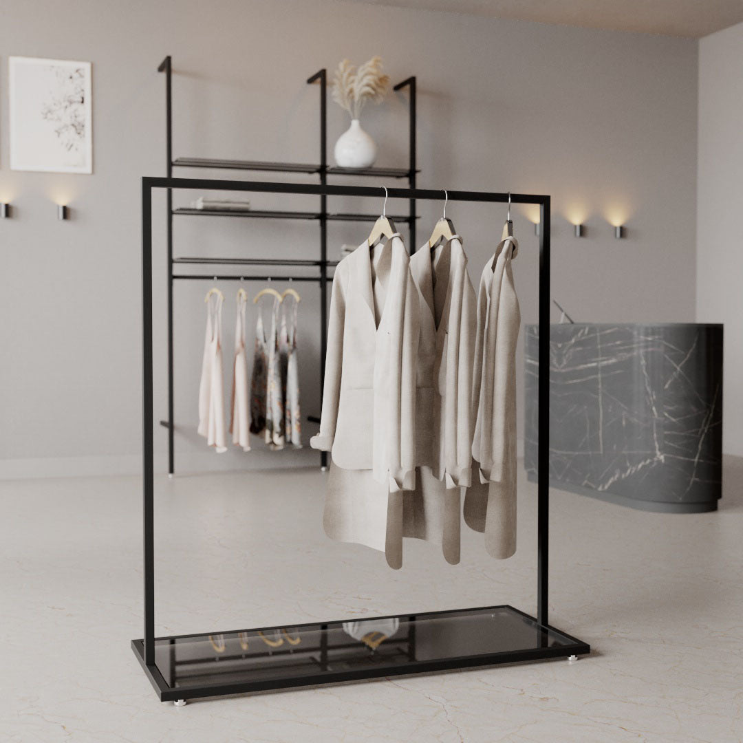 Clothing Rail Como black, W 120, 3 heights — photo 2