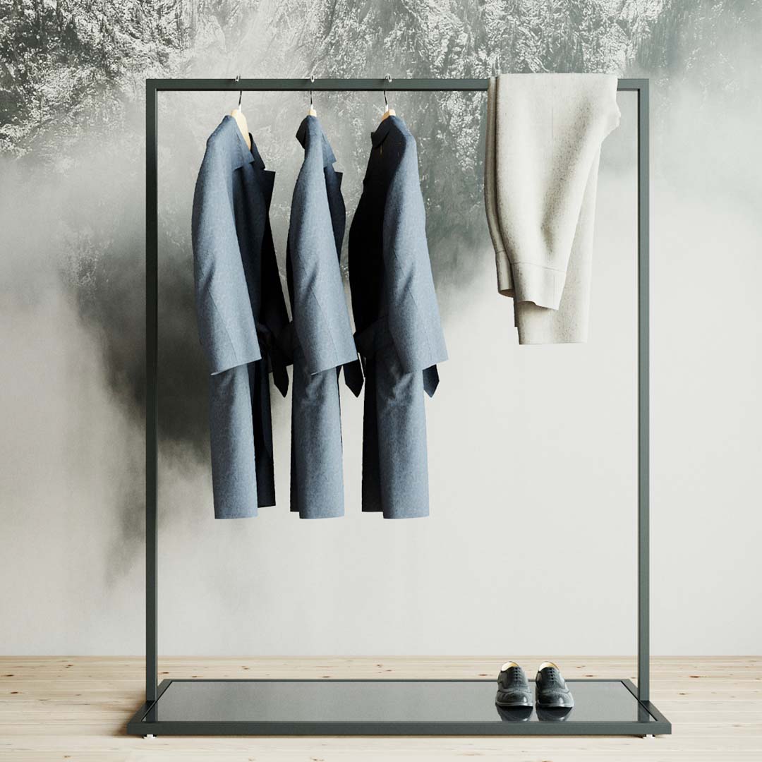 Clothing Rail Como black, W 120, 3 heights — photo 3