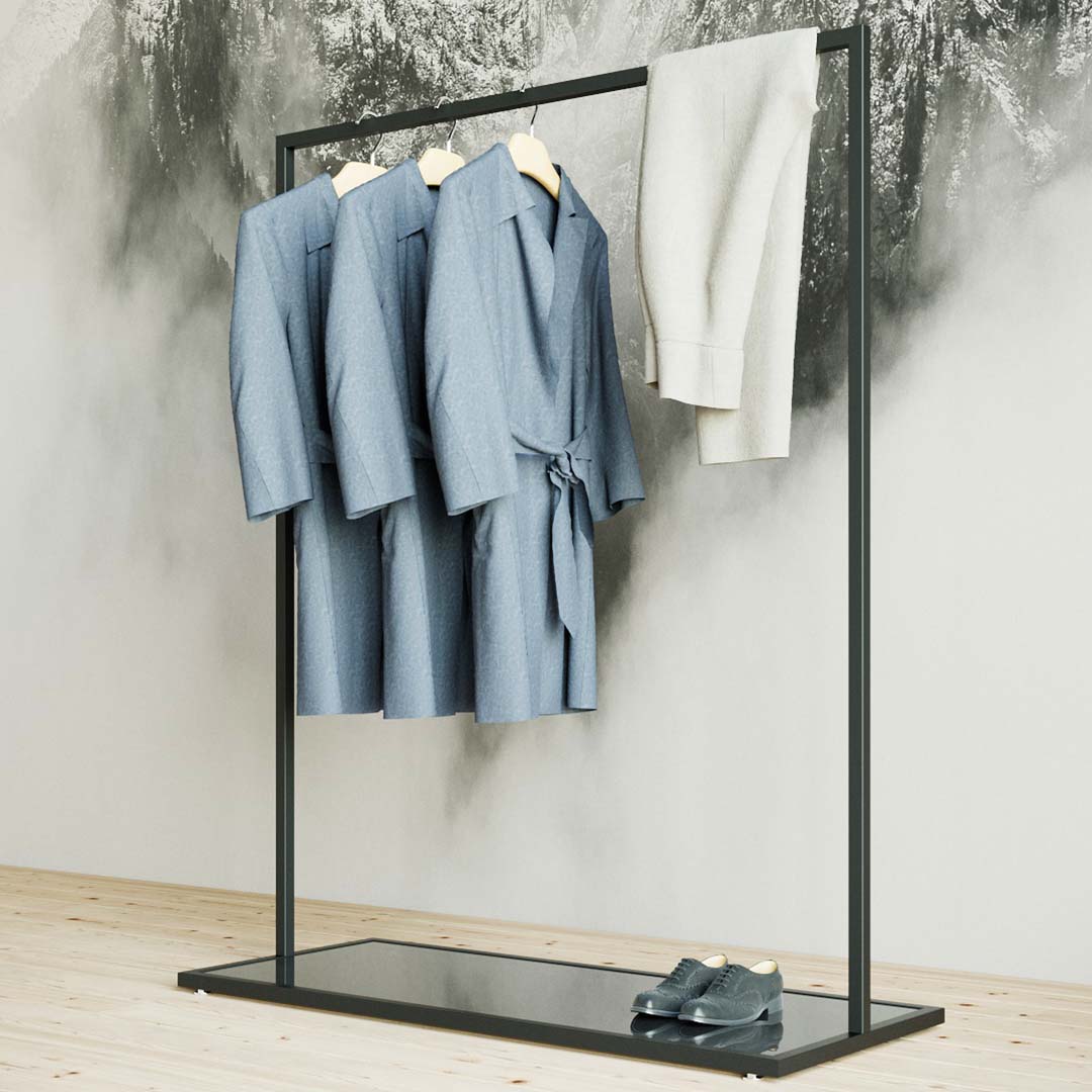 Clothing Rail Como black, W 120, 3 heights — photo 4