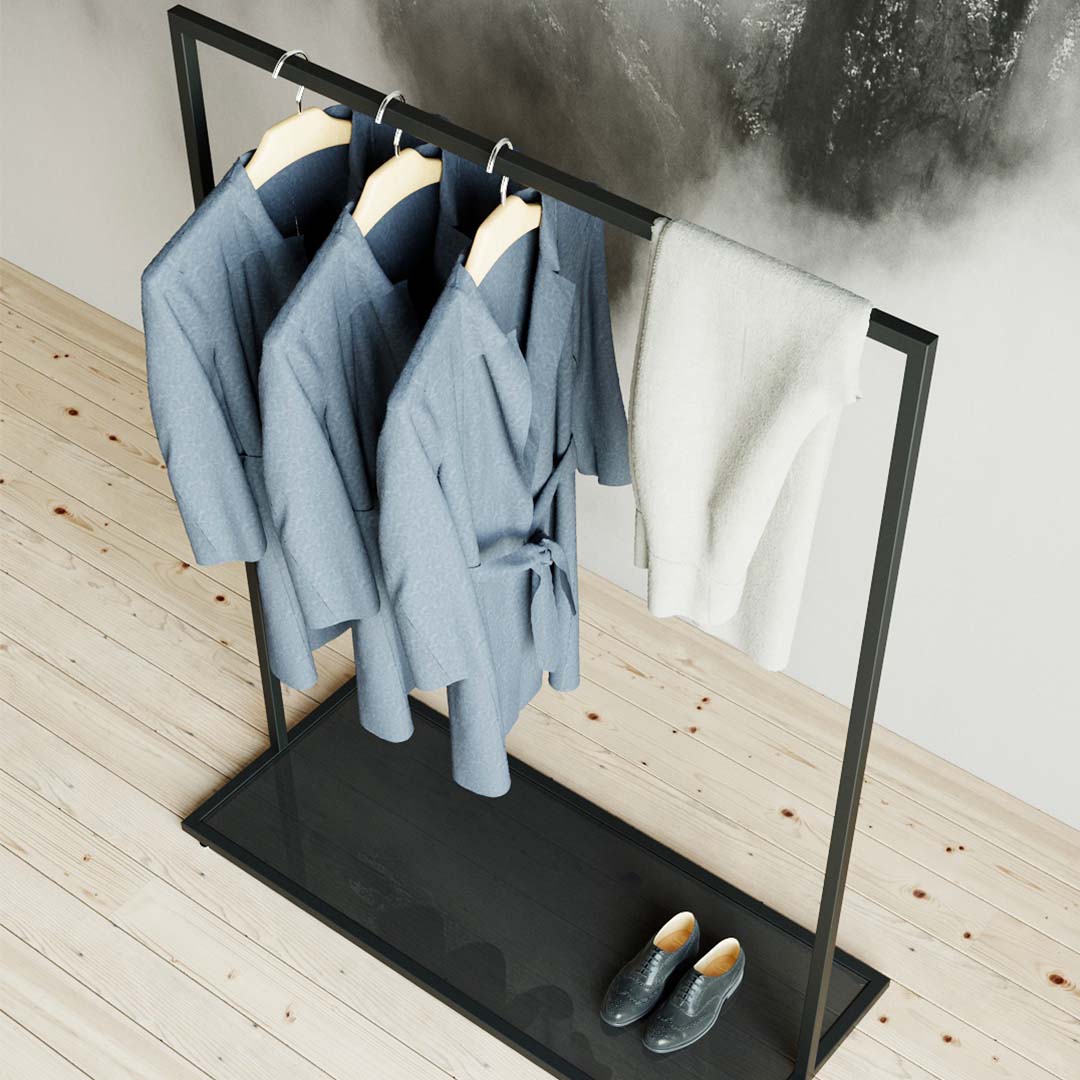 Clothing Rail Como black, W 120, 3 heights — photo 5