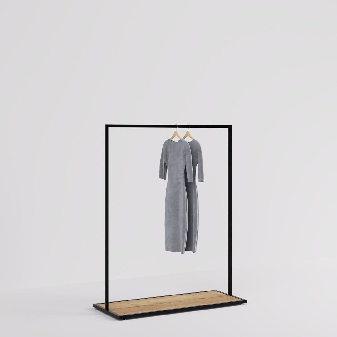 Clothing rail Como black - wooden base - W 120, 3 heights — photo 10