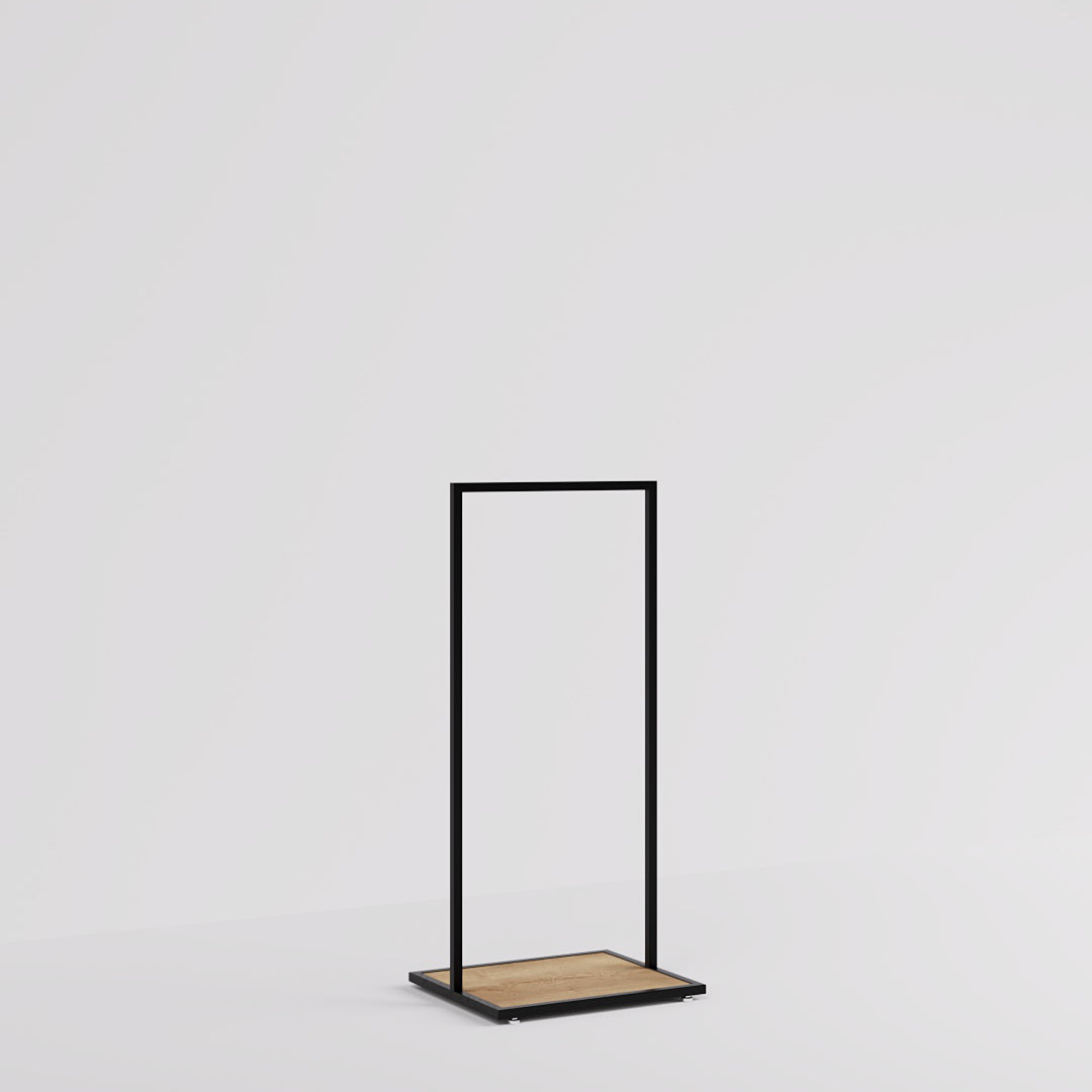 Clothing rail Como black - wooden base - W 60, 3 heights — photo 4
