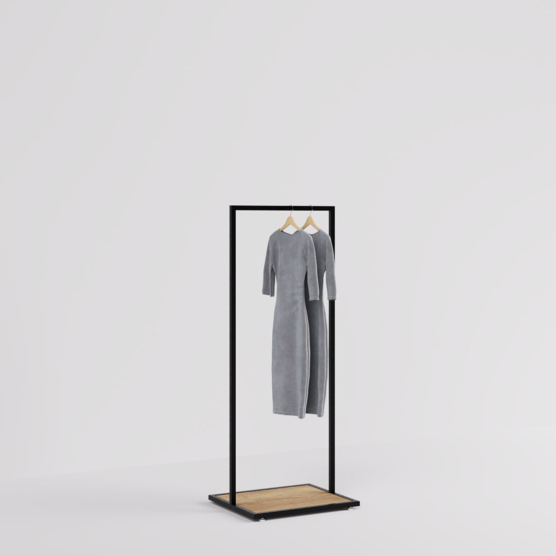 Clothing rail Como black - wooden base - W 60, 3 heights — photo 9