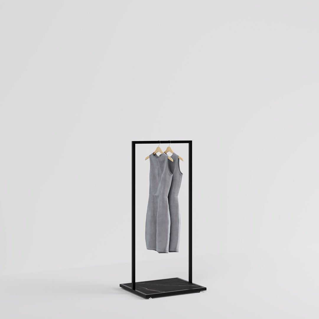 Clothing rail Como - marble look - W 60, 3 heights
