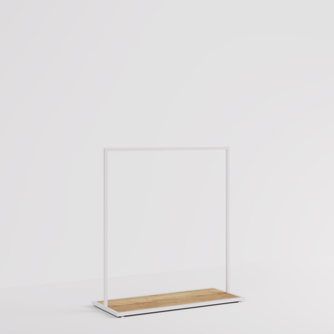 Clothing rail Como white - wooden base - W 120, 3 heights — photo 4
