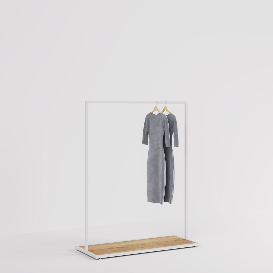 Clothing rail Como white - wooden base - W 120, 3 heights — photo 9