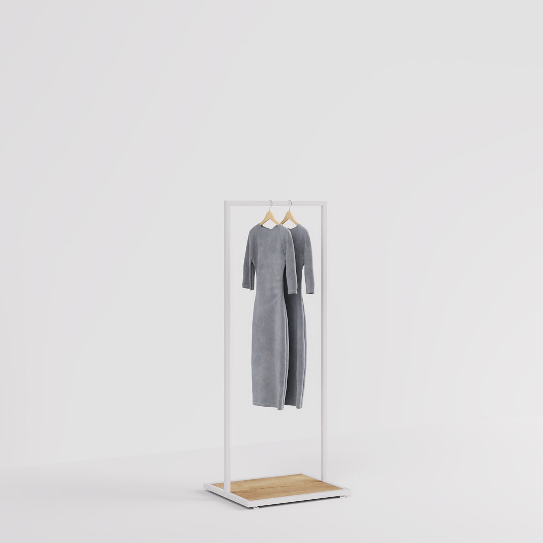 Clothing rail Como white - wooden base - W 60, 3 heights — photo 8