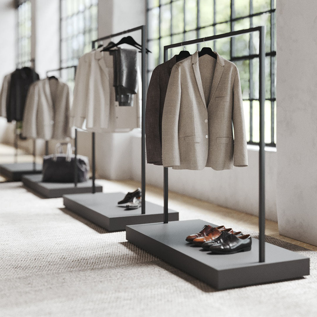 Clothing Rail Kansas, black/anthracite, W 125, 3 heights — photo 2