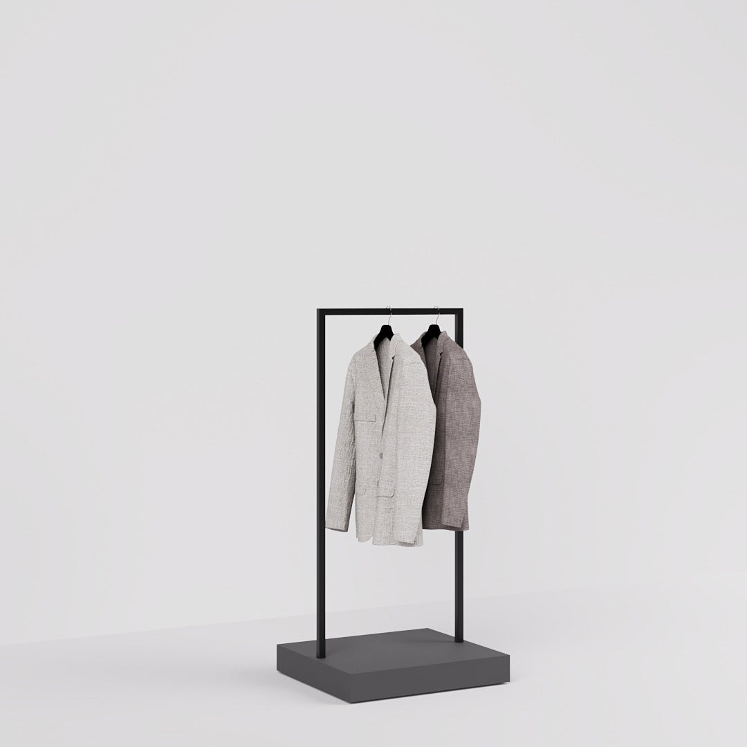 Clothing Rail Kansas, black/anthracite, W 65, 3 heights