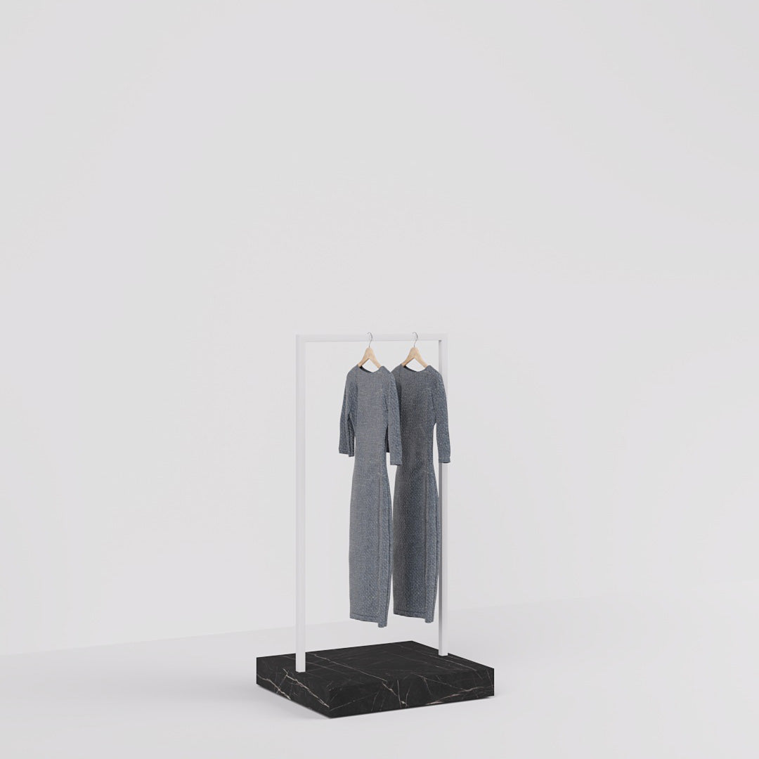 Clothing Rail Kansas, white/marble look, W 65, 3 heights
