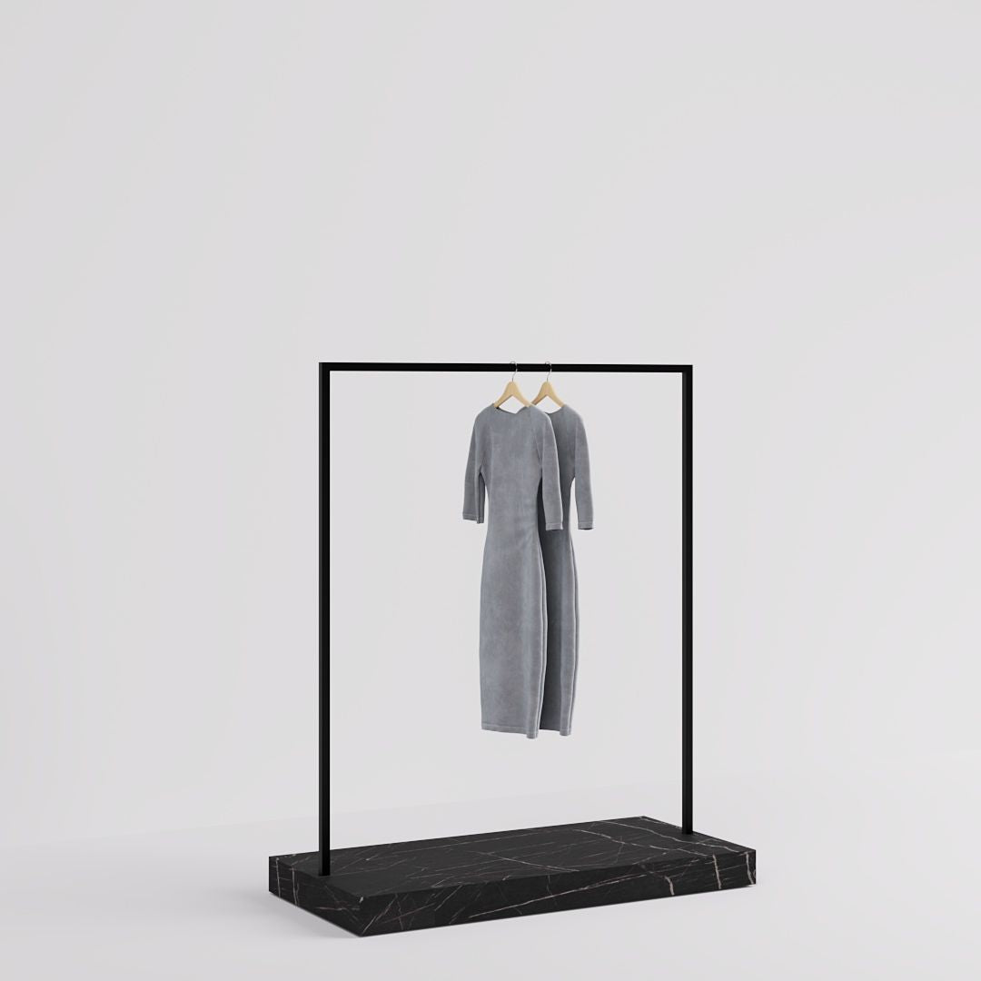 Clothing Rail Kansas, black/marble look, W 125, 3 heights — photo 6