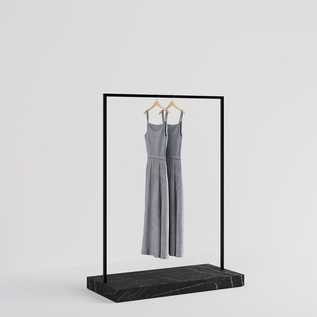 Clothing Rail Kansas, black/marble look, W 125, 3 heights — photo 8