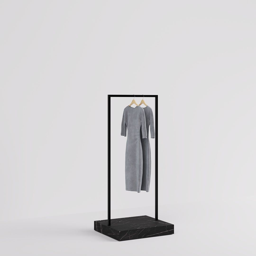 Clothing Rail Kansas, black/marble look, W 65, 3 heights — photo 6