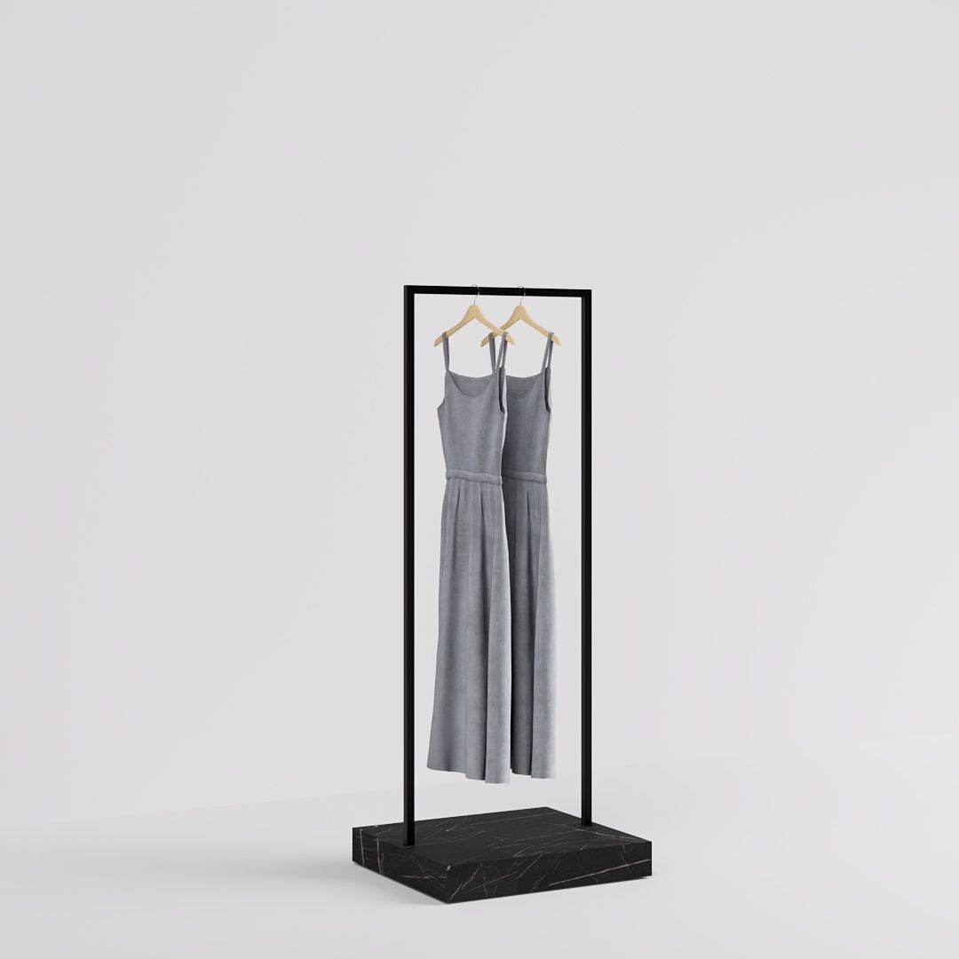 Clothing Rail Kansas, black/marble look, W 65, 3 heights — photo 8