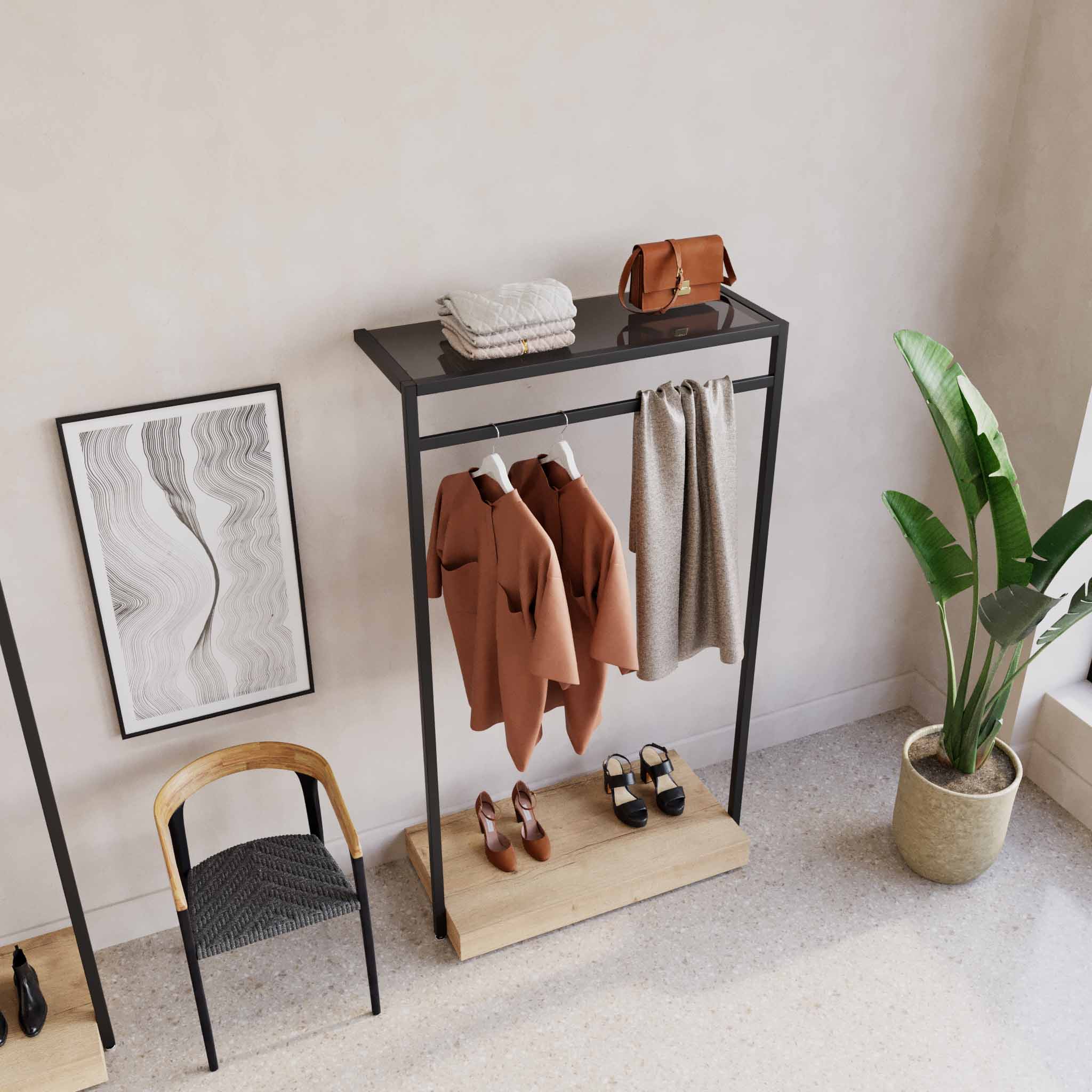 Clothing Rail Ontario, W103, Black, With Pedestal — photo 4