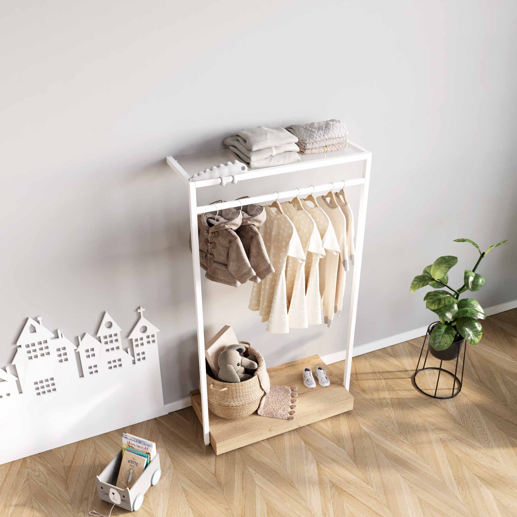 Clothing Rail Ontario, W103, White, With Pedestal — photo 4