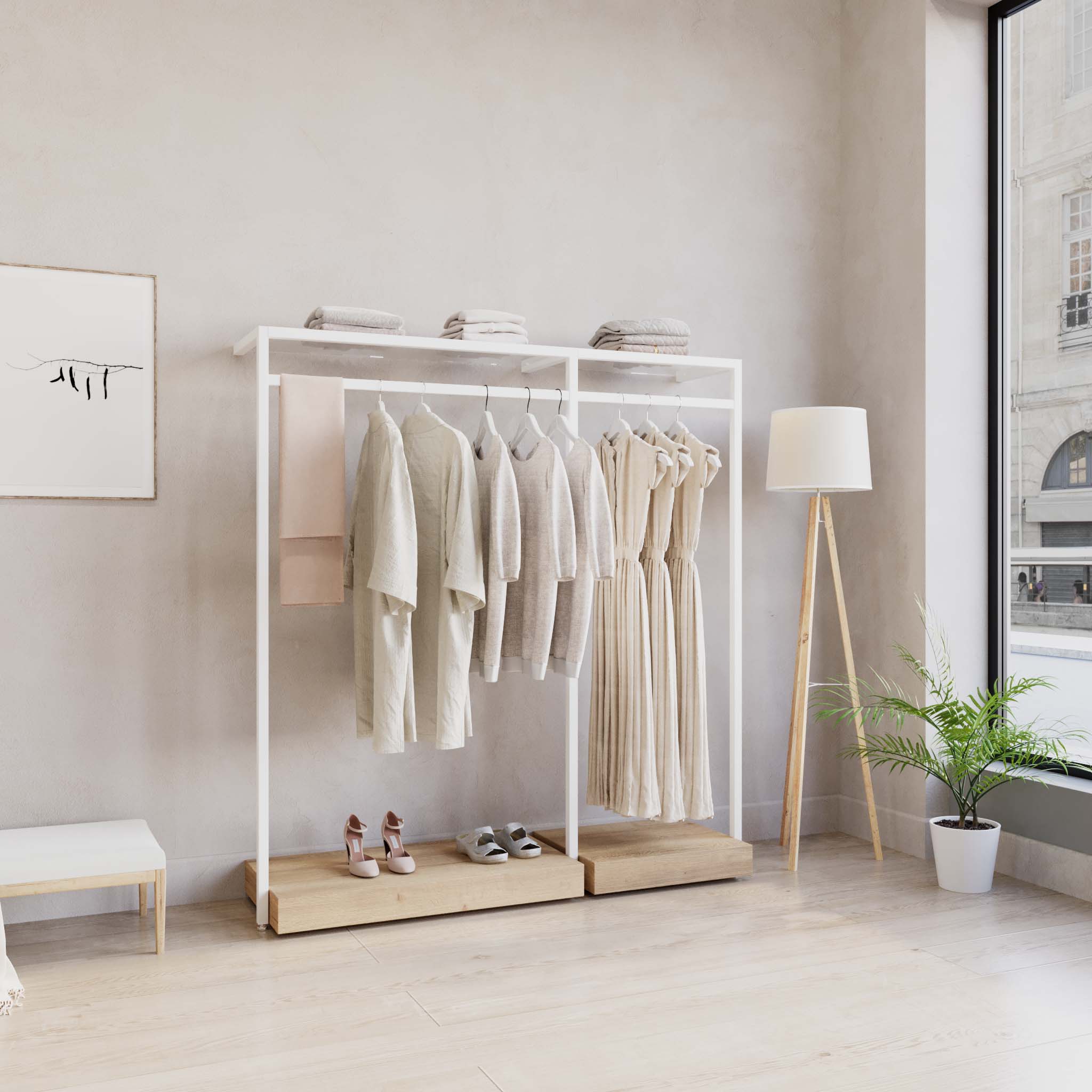 Clothing Rail Ontario, W165, White, With Pedestals — photo 6