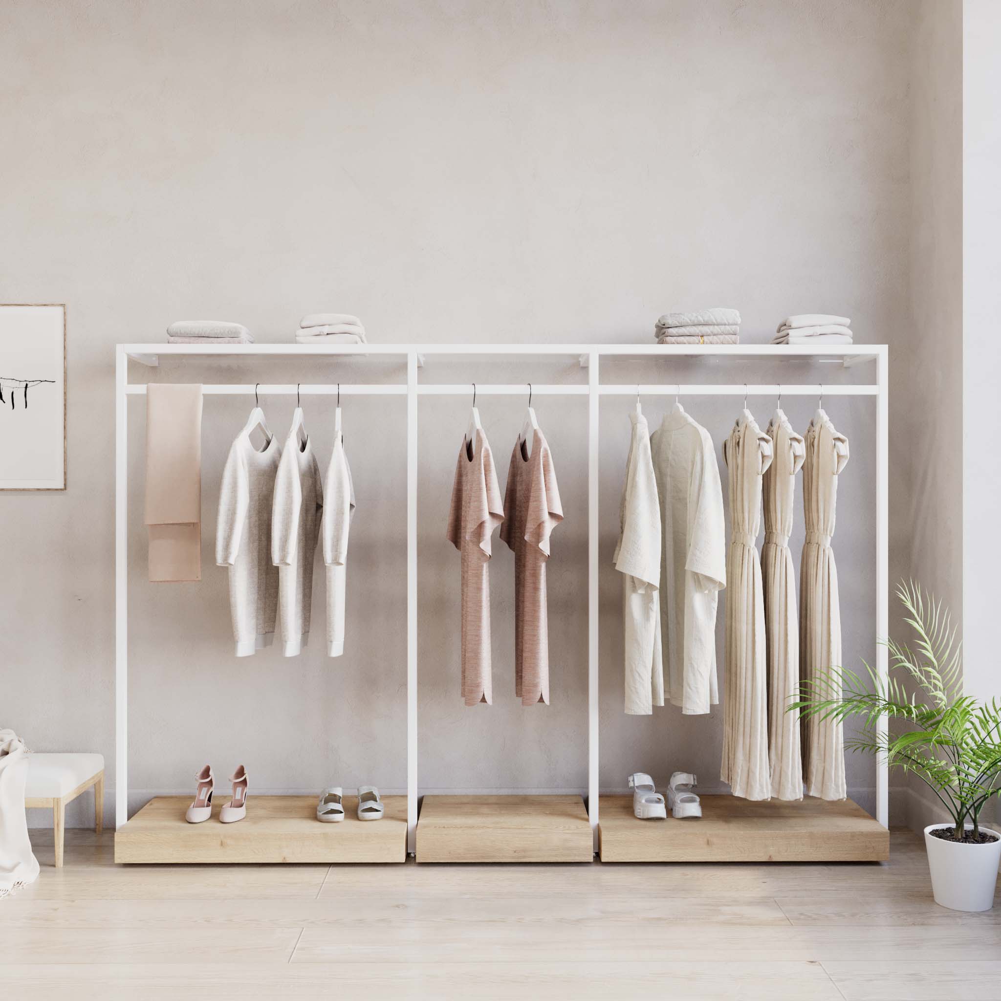 Clothing Rail Ontario, W265, White, With Pedestals — photo 5