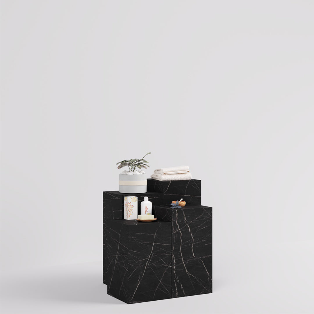 Cube Table Toro, in marble look