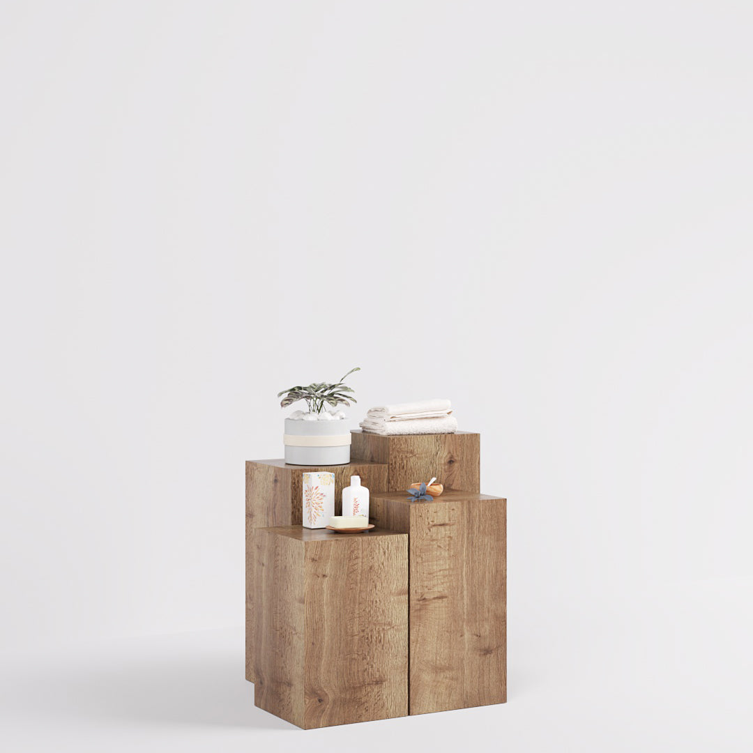 Cube Table Toro, in wood decor Oak