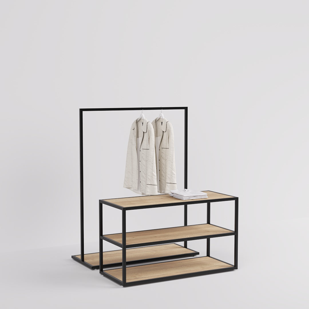 Display Table & Clothing Rail Como, in black