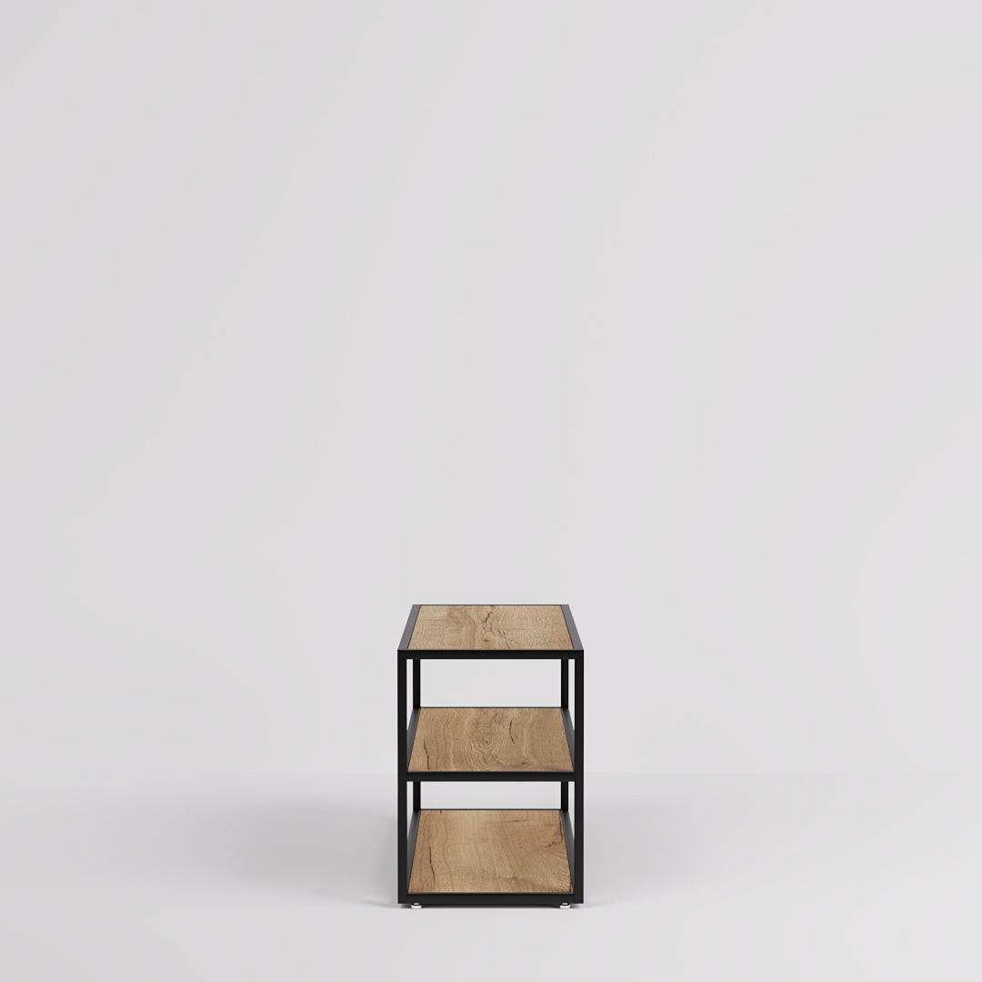 Display Table Como with wooden shelves, black — photo 8