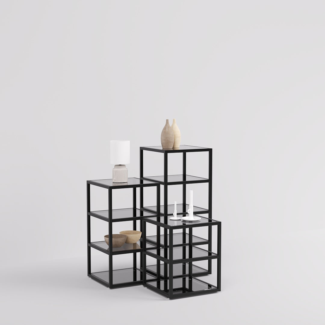 Display Table Fargo, glass shelves