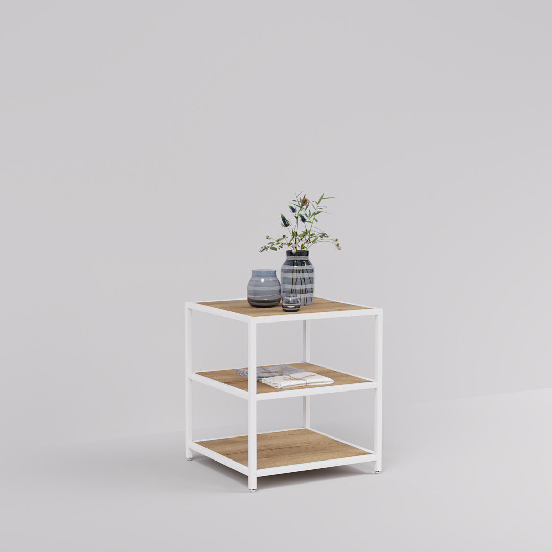 Display Table Modena, Square, white steel