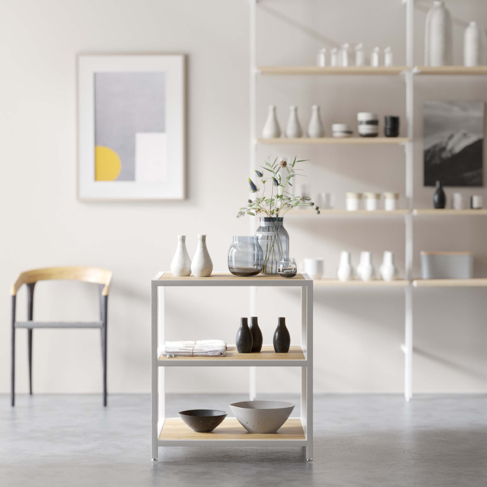 Display Table Modena, Square, white steel — photo 3