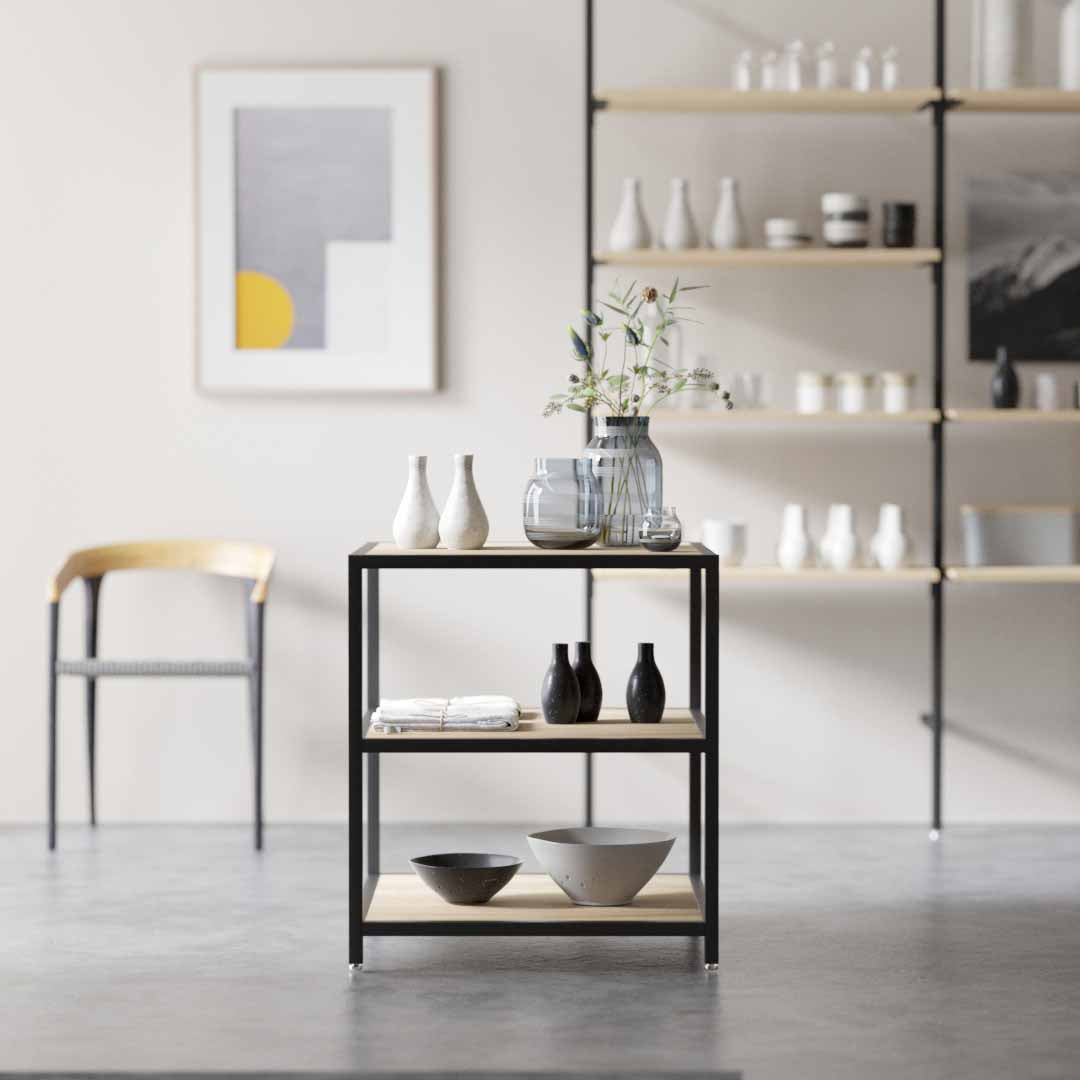 Display Table Modena, Square, black steel — photo 3