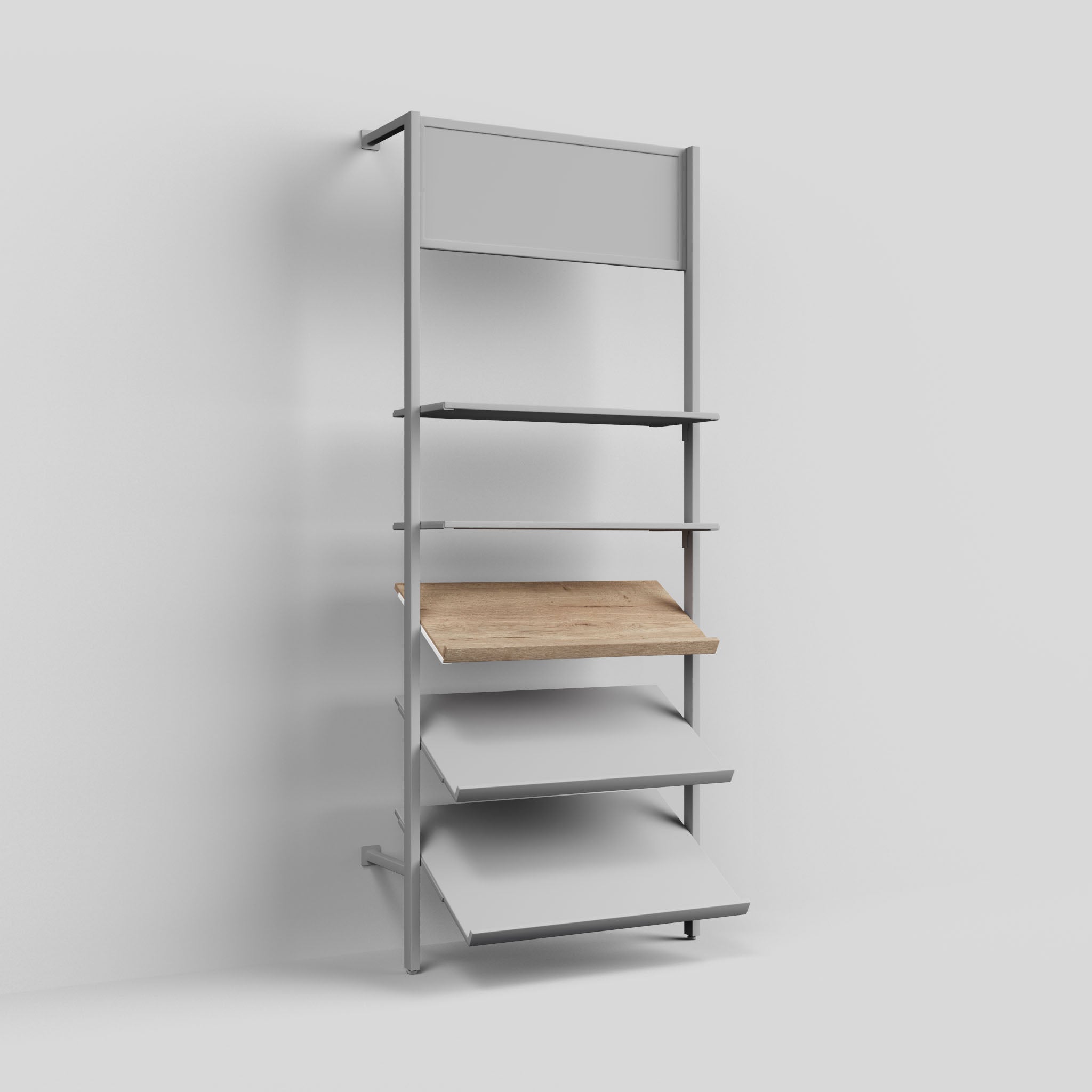 Shelf Board Ceres, angled 30 degrees, incl. white brackets — photo 2