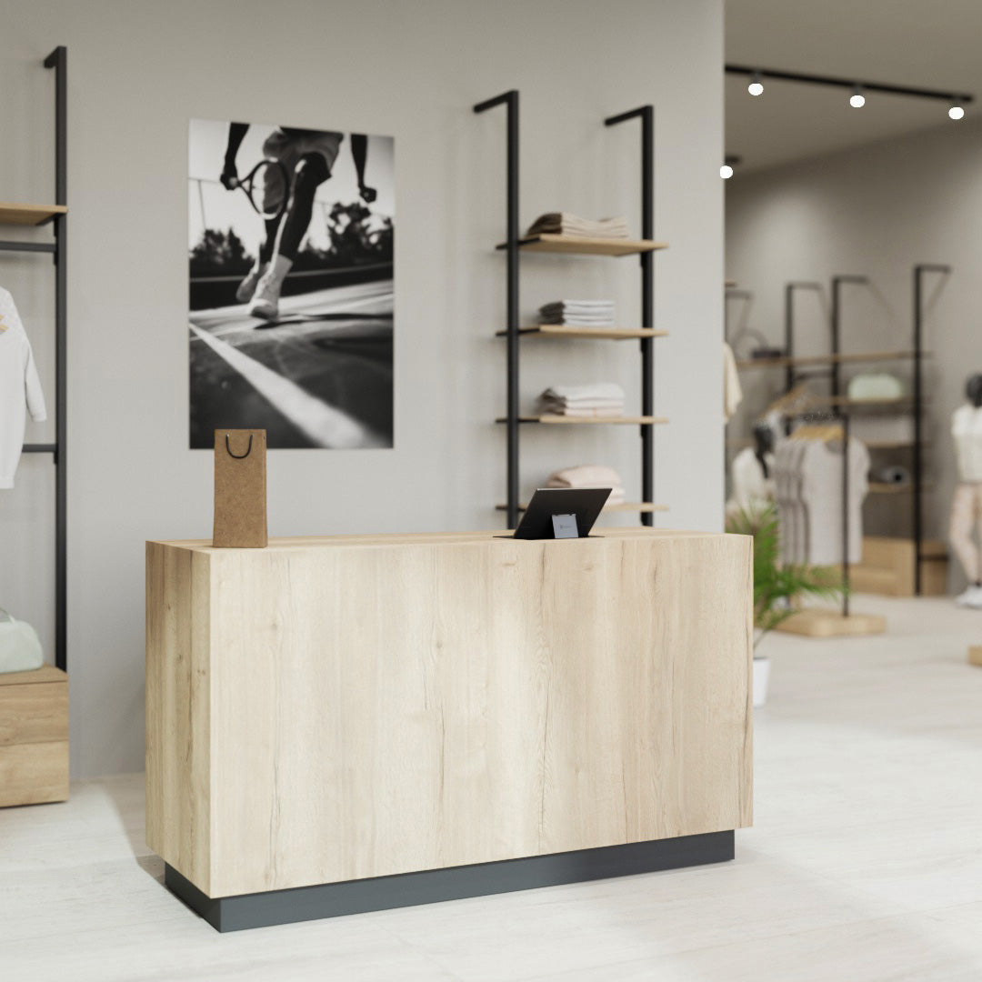Shop Counter Matera, wood and anthracite — photo 5