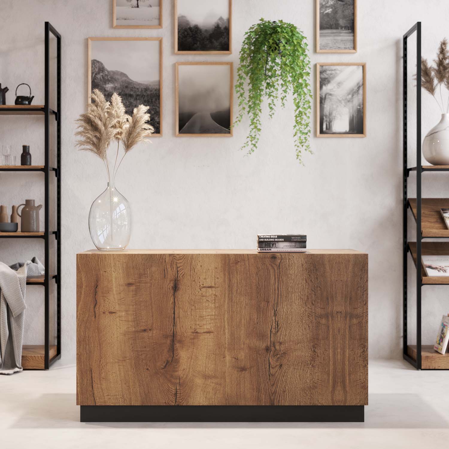 Shop Counter Matera, wood and anthracite — photo 7