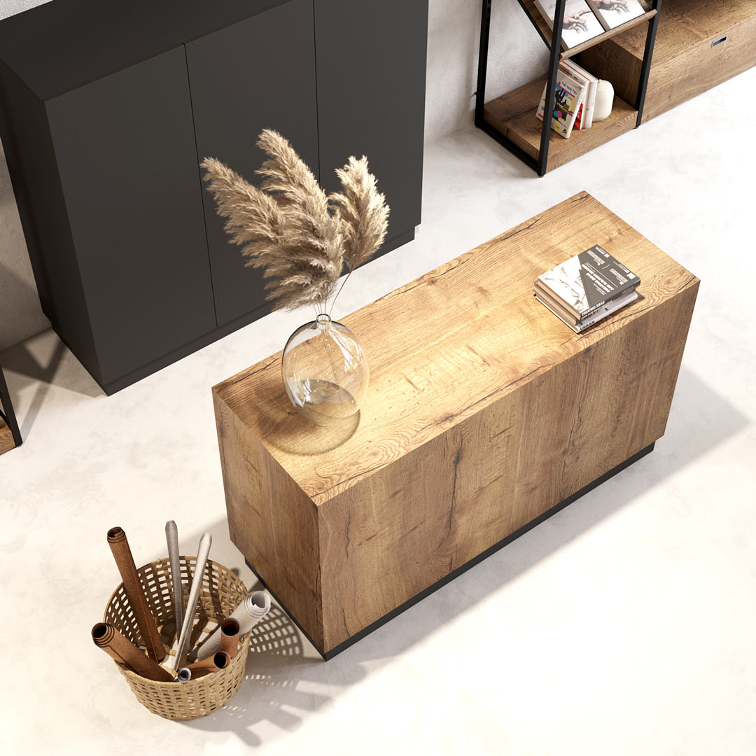 Shop Counter Matera, wood and anthracite — photo 8
